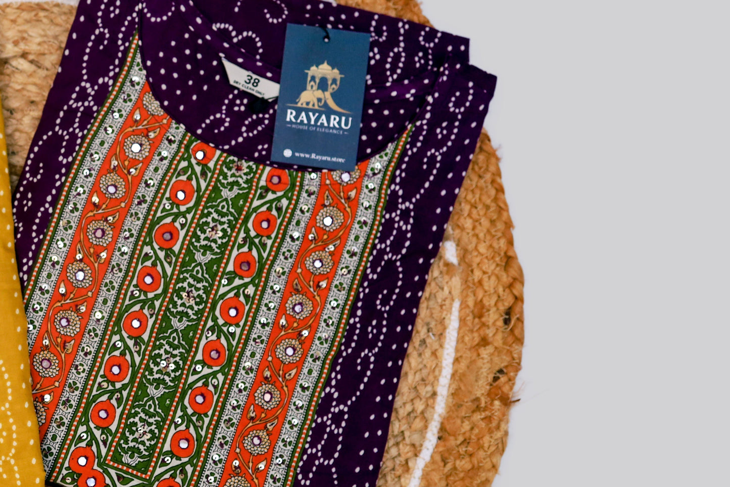 A stylish and breathable cotton purple kurti set