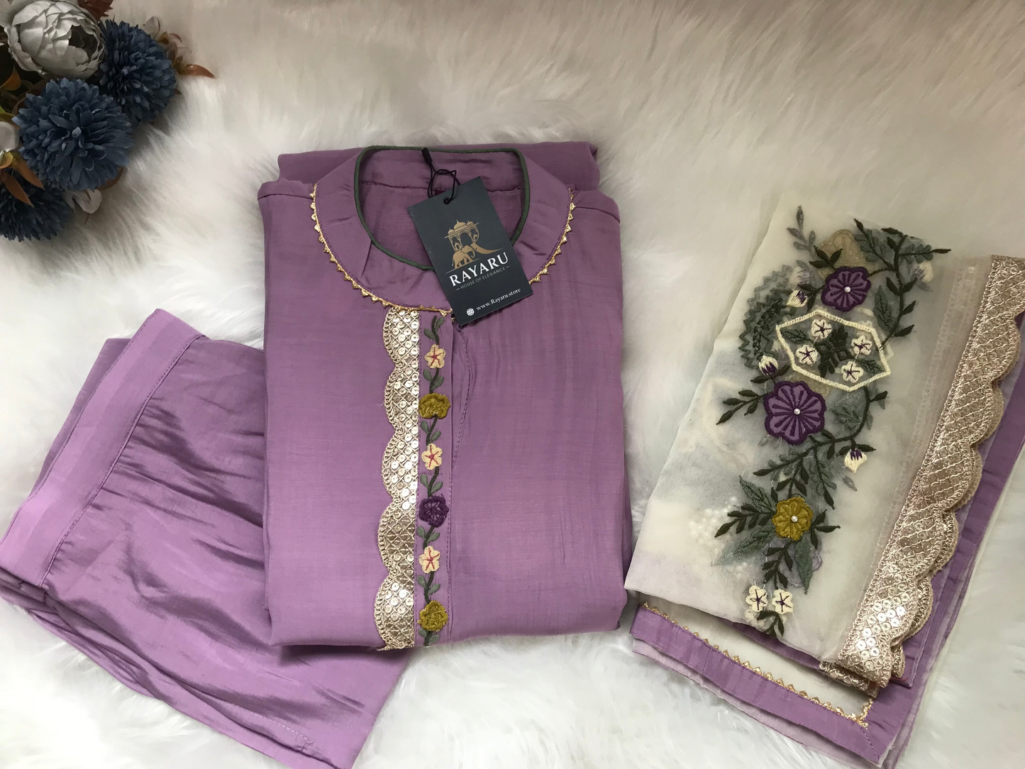 Elegant light purple kurti set