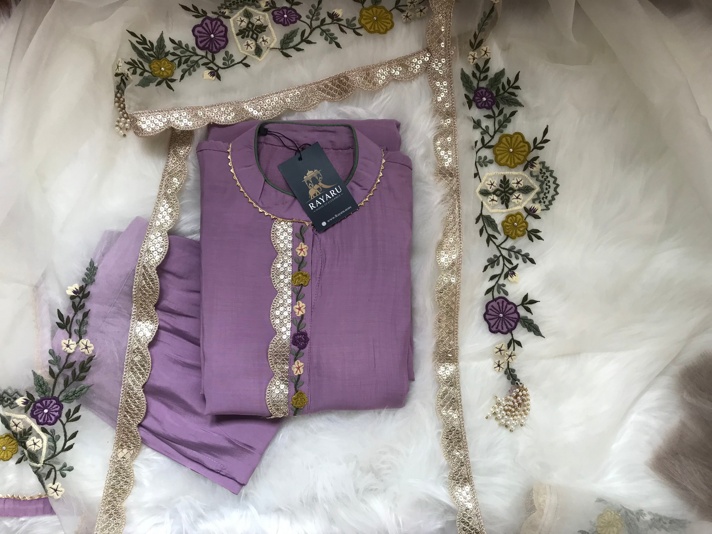 Elegant light purple kurti set