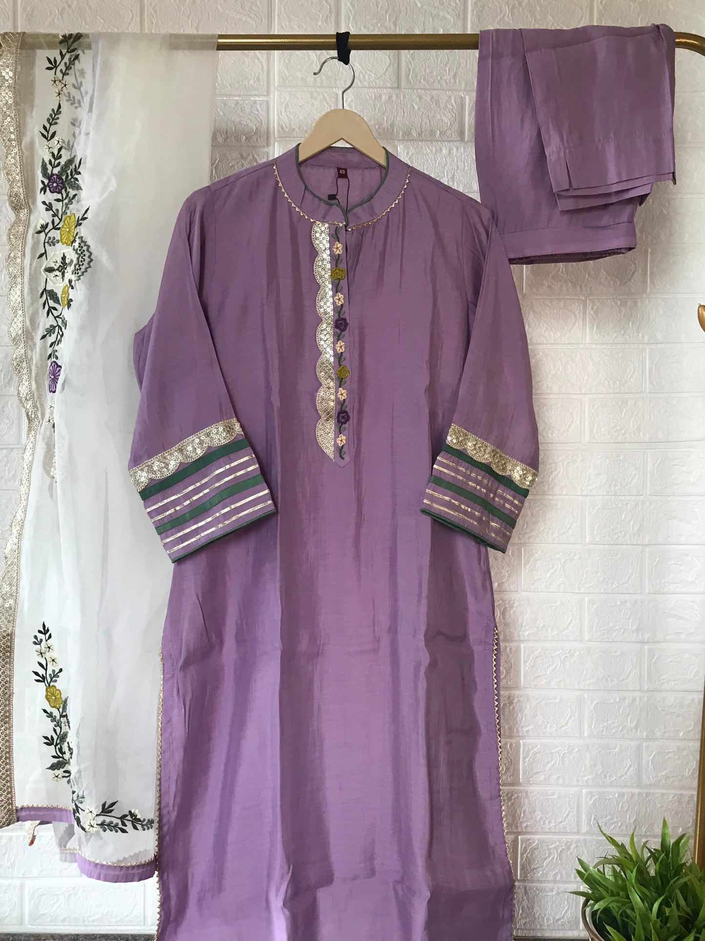Elegant light purple kurti set