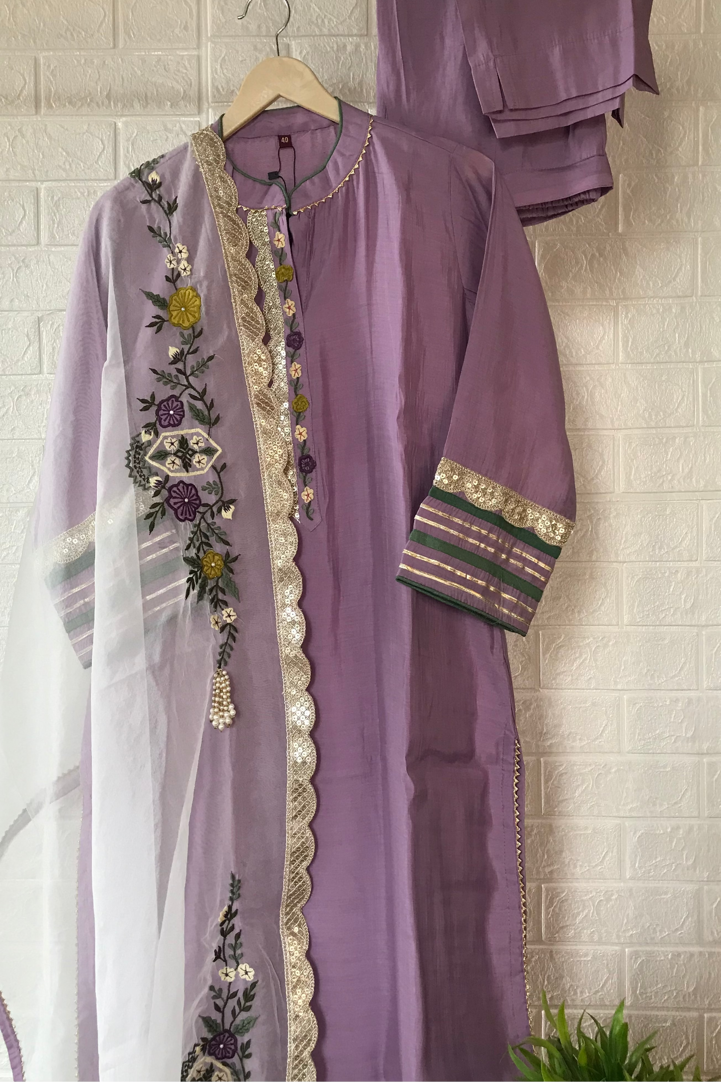 Elegant light purple kurti set