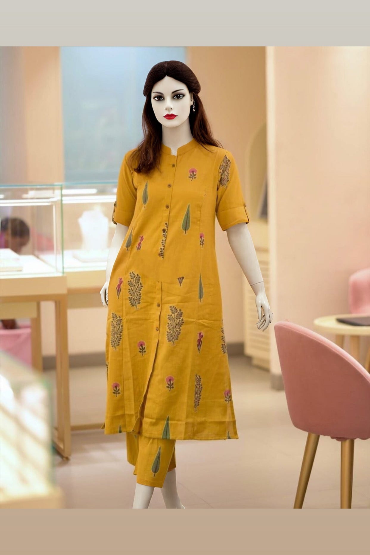 Simple Yellow Kurti Set