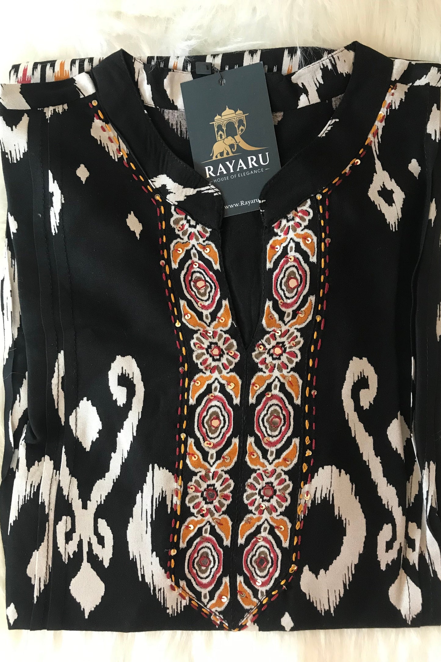 Premium Rayon Ikkat Print Kurti