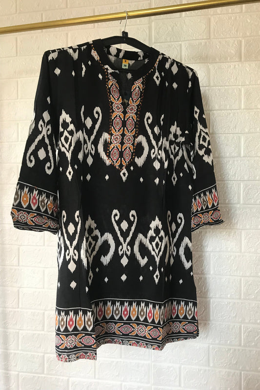 Premium Rayon Ikkat Print Kurti