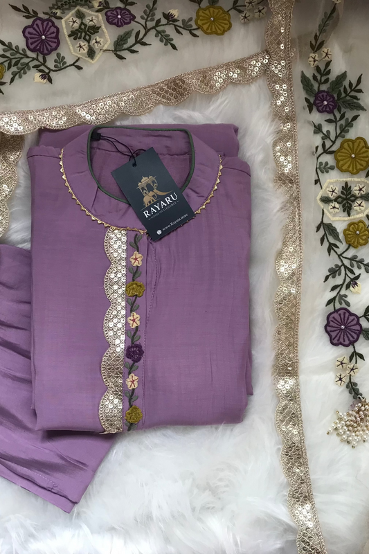 Elegant light purple kurti set
