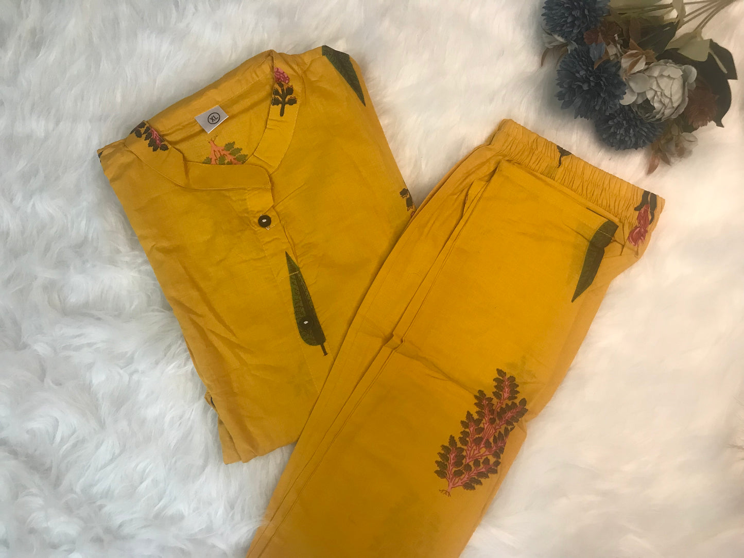 Simple Yellow Kurti Set